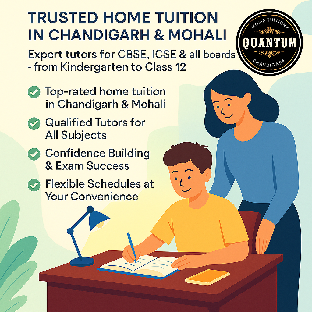 Qualified home tutor teaching maths to a student at home in Chandigarh