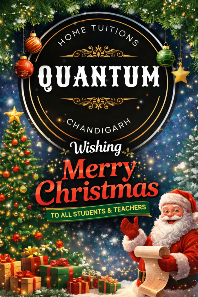 Christmas WIshing poster from Best Home Tuition in Chandigarh